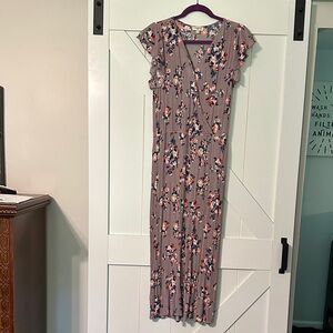 Umgee Floral Pant suit in Purple and Pink